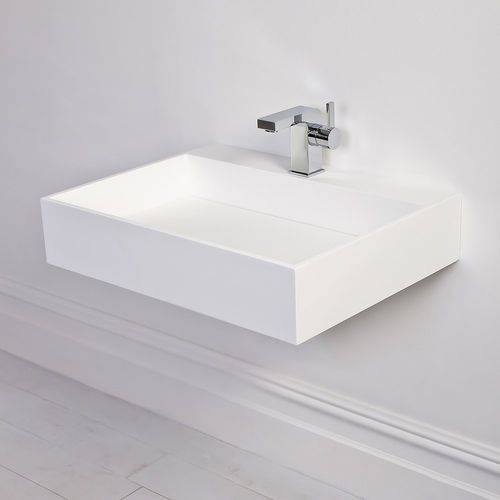 Wand-Waschbecken - ETHOS SLIM - Lusso Stone - Mineralguss / rechteckig / modern