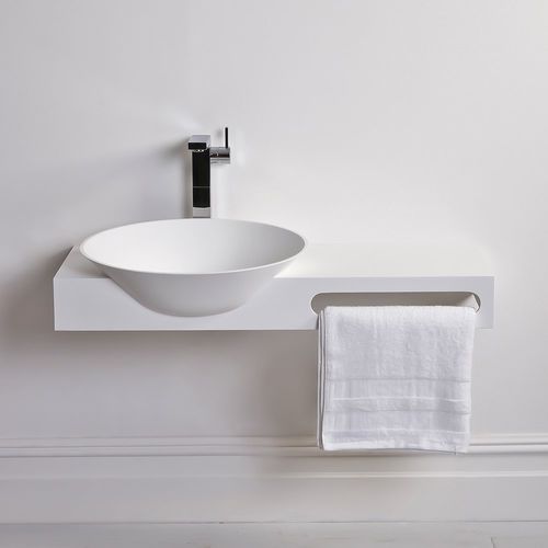 Wand-Waschbecken - RAVELLO - Lusso Stone - Kalkstein / Mineralguss / Mineralwerkstoff