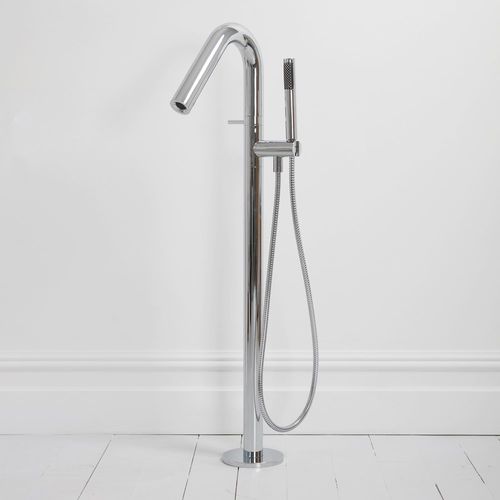 Einhebelmischer für Dusche - TUBE ROUND - Lusso Stone - für Badewanne / bodenstehend / verchromter Messing