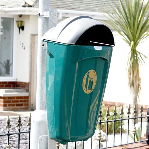 Park-Abfallbehälter - SUPER TRIMLINE 50 - Glasdon Group Limited - wandmontiert / Recyclingkunststoff / mit Deckel