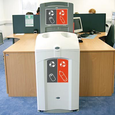 Park-Abfallbehälter - NEXUS® 100 DUO - Glasdon Group Limited - System / Recyclingkunststoff / modern