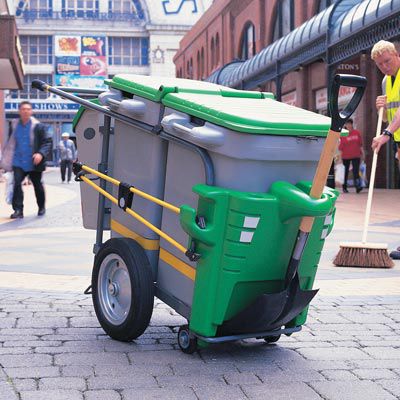 Abfallwagen - DOUBLE SPACE-LINER™  - Glasdon Group Limited - für Gewerbegebrauch / Stahl / Kunststoff