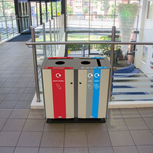 Park-Abfallbehälter - ELECTRA™ 170 TRIO - Glasdon Group Limited - System / Stahl / modern