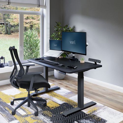 Bodenstehender Schreibtisch - 402273 - VARIDESK - modern / Holz / Metall
