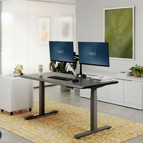 Bodenstehender Schreibtisch - 402276 - VARIDESK - modern / Holz / gerade