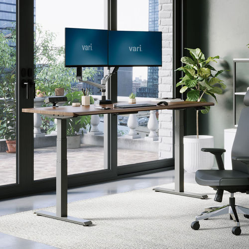 Bodenstehender Schreibtisch - 402279 - VARIDESK - modern / Holz / gerade