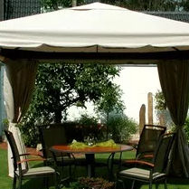 Metall-Pavillon - GARDEN PAVILLIONS - LECO - Textil / Stoffdach