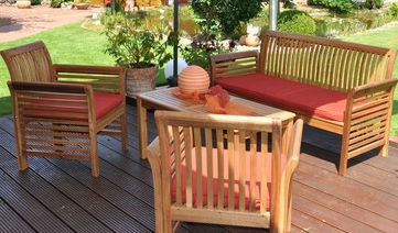 Moderne Tisch- und Stuhlkombination - LECO - für Garten / Holz / für Privatgebrauch