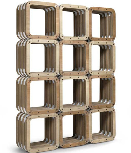 Wandmontiertes Regal - MORE-LIGHT - Lessmore - Modul / originelles Design / Holz