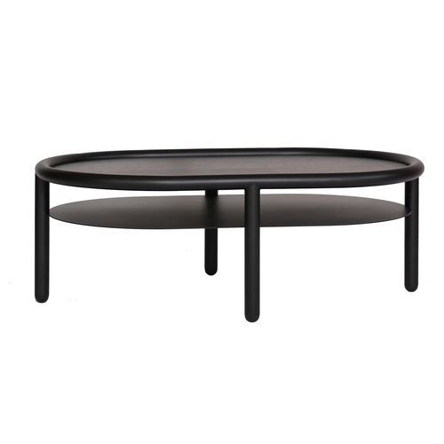 Couchtisch / minimalistisches Design - MONOLIT - take me HOME. - pulverbeschichteter Stahl / Holzfurnier / Eiche