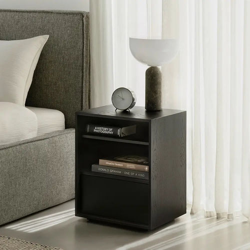 Nachttisch / skandinavisches Design - 02-027 - take me HOME. - Metall / Holzfurnier / Massivholz