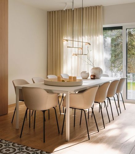 Esstisch / minimalistisches Design - SIMPLICO - take me HOME. - pulverbeschichteter Stahl / Gestell aus heißlackiertem Stahl / rechteckig