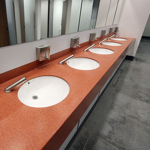 Mineralwerkstoff-Waschtischplatte - LG HI-MACS - Washroom Washroom Limited - zur beruflichen Nutzung