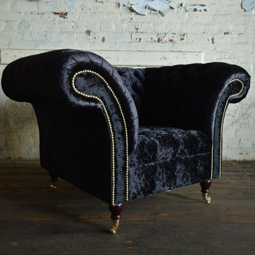 Chesterfield-Sessel - HARLOW - Abode Sofas - Samt / mit Rollen