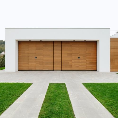 Kipptor für Garagen - Secur Wall concept - SILVELOX GROUP SPA - Eiche / Lärche / Okoumé
