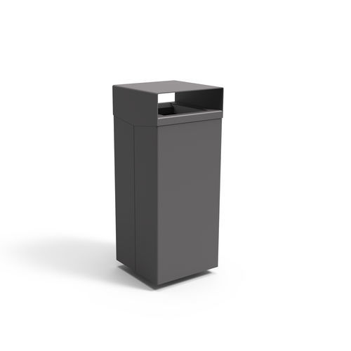 Park-Abfallbehälter - QUADRAT - CROSO FRANCE - galvanisiertem Stahl / Edelstahl / COR-TEN®-Stahl