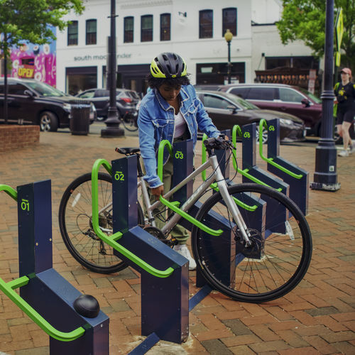 Bodenstehender Fahrradständer - BIKEEP - CROSO FRANCE - gesichert / mit Internetverbindung / für öffentliche Bereiche