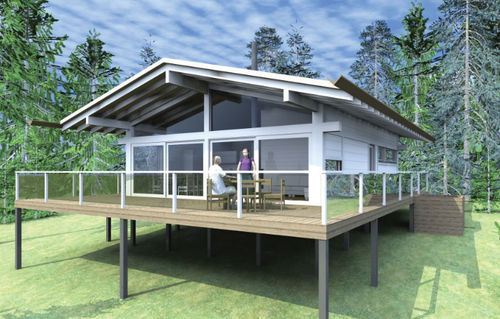Fertigbauhaus - POLAR 90 - Polar Life Haus - umweltfreundlich / modern / mit Terrasse