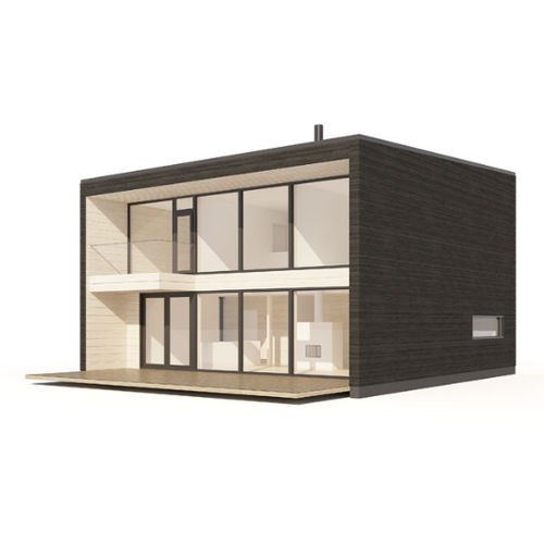 Fertigbauhaus - PLUSLOG S - Polar Life Haus - aus Massivholz-Block / umweltfreundlich / modern