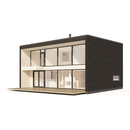 Fertigbauhaus - PLUSLOG M - Polar Life Haus - aus Massivholz-Block / umweltfreundlich / modern