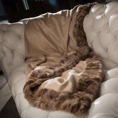 Kaschmirdecke - T27/REFU270/003 - ARTIGIANI DEL CASHMERE - Leder / Zedernholz / Made in Italy