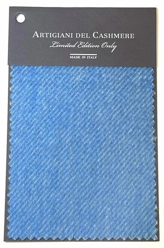 Stoff / Für Plaid - ELECTRIC BLU - ARTIGIANI DEL CASHMERE - individuell gestaltbar / aus Kaschmir / Webware