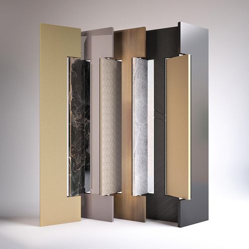 Moderner Paravent - EMPIRE - Rossato Srl - Nussbaum / Metall / Marmor