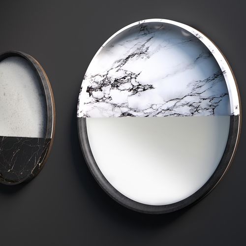 Wandmontierter Spiegel - VANITY  - Rossato Srl - modern / rund / Marmor