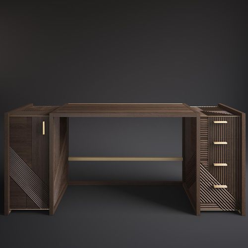 Moderner Schreibtisch - HAMPTON  - Rossato Srl - Eiche / Metall / mit Stauraum