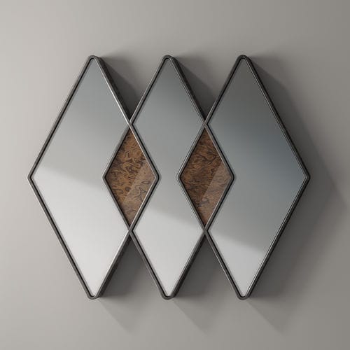 Wandmontierter Spiegel - BLAZE - Rossato Srl - modern / rautenförmig / Holz