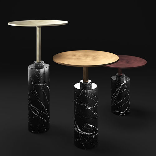 Moderner Beistelltisch - CLARIDGE  - Rossato Srl - Kupfer / Gestell aus Marmor / rund