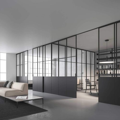 Tür für Innenbereich - OFFICINA  - adielle srl - Aluminium / einflügelig / Schiebe