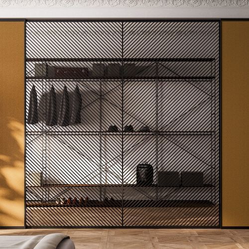 Tür für Innenbereich - GOLDEN GATE - adielle srl - Aluminium / Stoff / Schiebe
