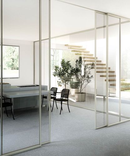 Abnehmbare Trennwand - MIES  - adielle srl - mit Glasfront / Aluminium / für Privatgebrauch