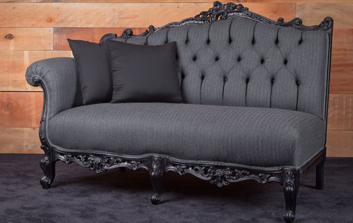 Stil-Récamiere - ANGOLARE - ORSITALIA - Stoff / Leder / Holz