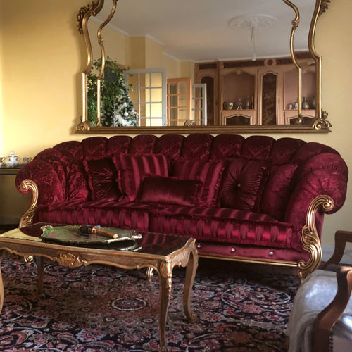 Klassisches Sofa - CHARME - ORSITALIA - für Wohnzimmer / Samt / Baumwolle