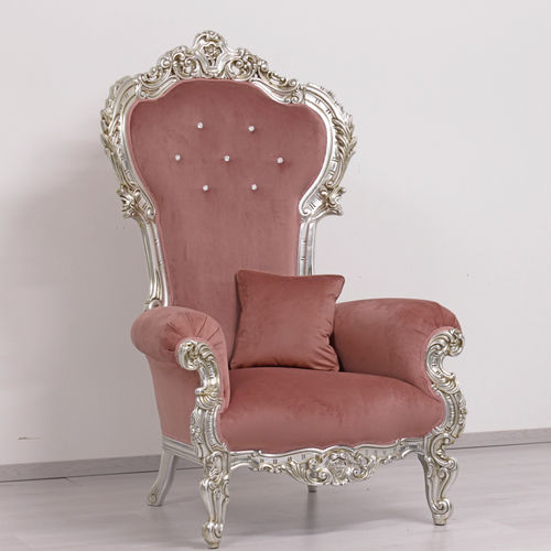 Neobarock-Sessel - TRONO SMALL - ORSITALIA - Samt / Baumwolle / abperlendes Gewebe