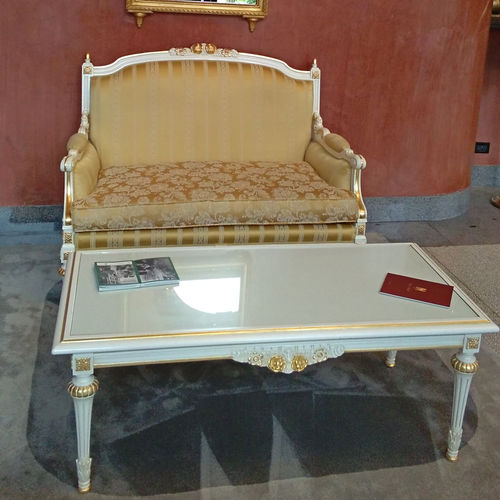 Couchtisch / Louis XVI - IMPERO - ORSITALIA - Glas / Marmor / Gestell aus Massivholz