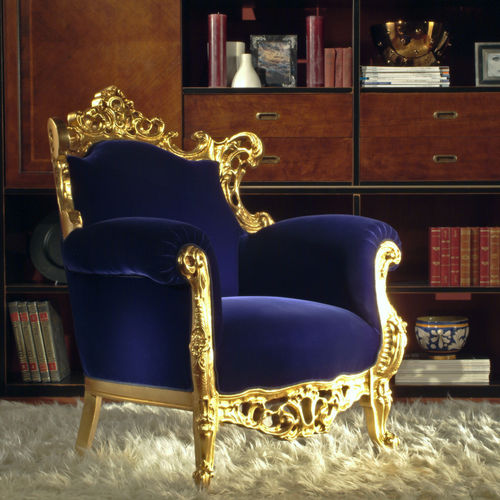 Sessel / Ludwig XVI. - FINLANDIA - ORSITALIA - Satin / Samt / Baumwolle