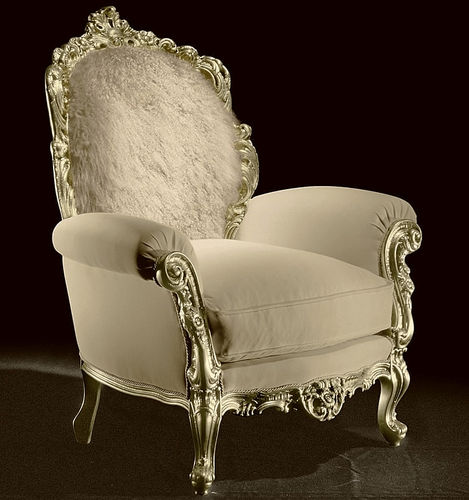 Neobarock-Sessel - FIRENZE - ORSITALIA - Leder / Samt / Acrylgewebe
