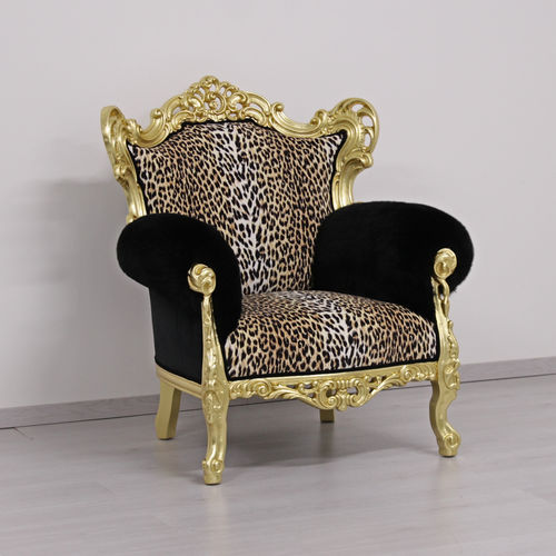 Neobarock-Sessel - STRADIVARI ANIMALIER - ORSITALIA - Wolle / Samt / Baumwolle