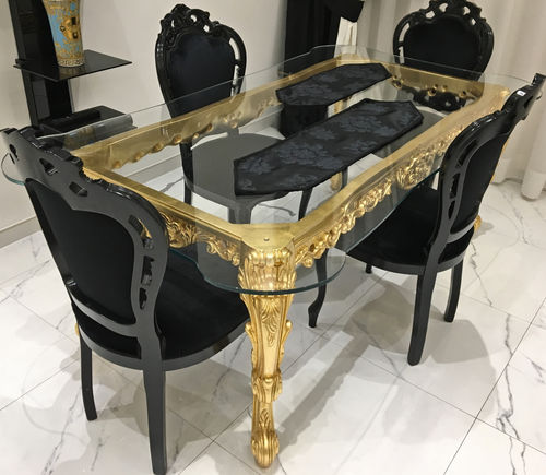 Esstisch / Louis XV - ROYAL - ORSITALIA - Buche / Massivholz / lackiertes Holz