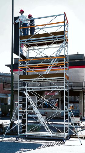 Gerüst / galvanisiertem Stahl - SUPERLUNGO 3001 - Frigerio Carpenterie - auf Rollen