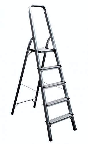 Arbeits-Arbeitsplattformleiter - 6024N - Frigerio Carpenterie - faltbar / Anstell / Aluminium