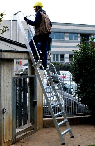 Professionelle Leiter / Arbeit - 6078N - Frigerio Carpenterie - Anstell / Aluminium / für Außenbereich