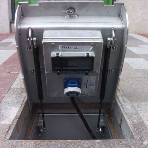 Bodeneinheits-Sperrpfosten - TYPE 1 - Kent Stainless - Stromversorgung / versenkbar / Edelstahl