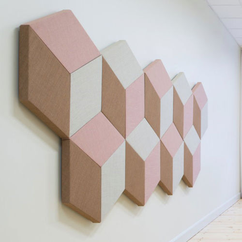 Wandmontierte Akustikplatte - FAZETT - ZilenZio - Stoff / MDF / Steinwolle