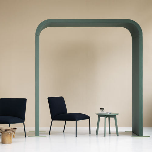 Bodenstehende Bürotrennwand - ARC - ZilenZio - Stoff / grau / weiß