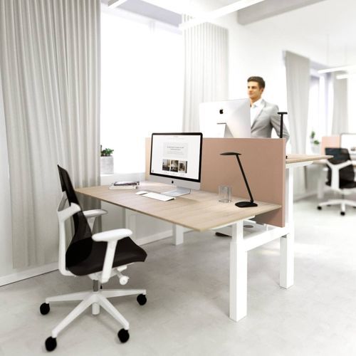 Tisch-Bürotrennwand - Dezibel Duo - ZilenZio - Stoff / Holz / Wolle