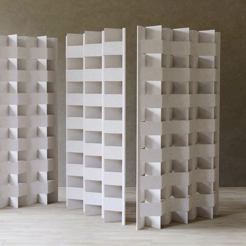 Synthetikfaser-Raumteiler - ZIG ZAG - Okko Design AB - Hanf / für den Innenraum / selbsttragend